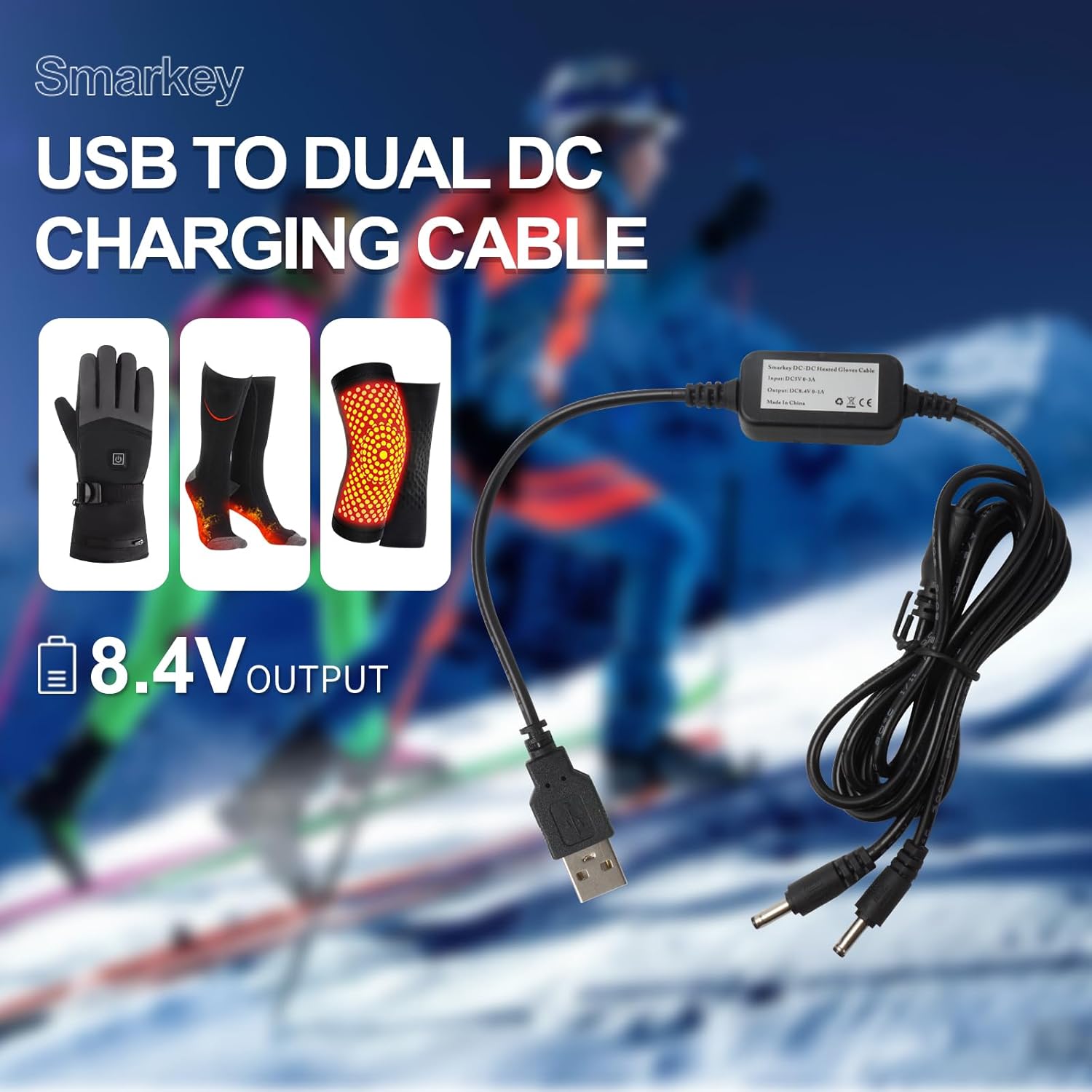 Smarkey 8.4v Heated Glove Charger for Insole Socks Jacket Battery Charging - Battery Heated Jacket