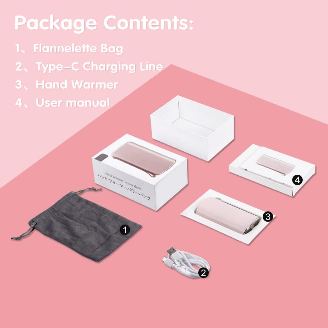 Smarkey Rechargeable Hand Warmer Electric Handwarmers Hot Pocket Warmer Portable Heating Battery 10000mAh USB Heated Jacket Battery Power Bank Winter Gift for Women - Battery Heated Jacket
