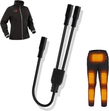 将图片加载到图库查看器，Smarkey Motorcycle Heated Jacket Adapter Cable, Snowmobiles Heated Gear Battery Connector Cable for Heated Apparel, Heated Garments, Heated Vest (5.5mm Female DC to 2 x Female DC)
