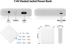 Charger l&#39;image dans la galerie, Smarkey 7.4v 5000mAh Heated Jacket Battery with Charger Cable Replacement Backup Pack for Heated Hoodies, Heated Vests Down Coat