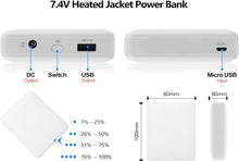 将图片加载到图库查看器，Smarkey 7.4v 5000mAh Heated Jacket Battery with Charger Cable Replacement Backup Pack for Heated Hoodies, Heated Vests Down Coat