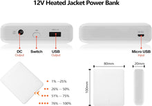 将图片加载到图库查看器，12v 3200mAh Heated Jacket Battery Pack for Milwaukee, Snap-on, Metabo, Makita, Dewalt, Craftsman, AEG, Royobi, Revean (Not for 5v/ 7.4v Heated Jacket)