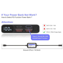 Charger l&#39;image dans la galerie, Smarkey Heated Jacket Adapter Charger TypeC Voltage Step-Up Cable 5V step-up 12V for Milwaukee, M12, Dewalt, Makita, Snap-on, Metabo, Craftsman, AEG (Only Support PD Power Bank)