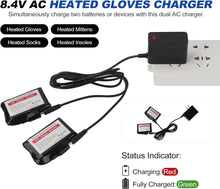 将图片加载到图库查看器，Smarkey 8.4V Heated Gloves Charger, Heated Glove Adapter, Heated Mittens, Heated Insoles Dual Port Cable for Heated Gloves Battery Charging