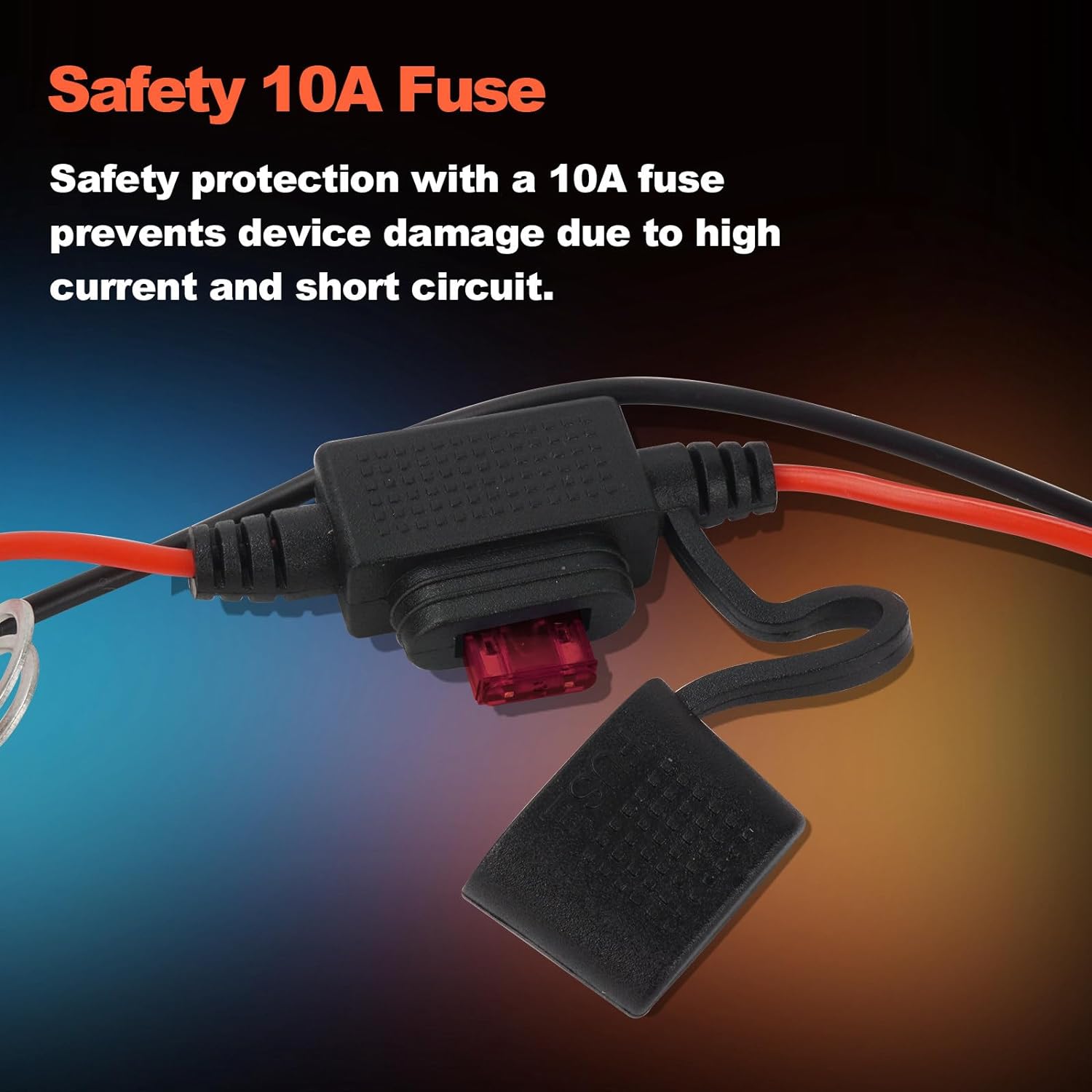 Smarkey Motorcycle Heated Jacket Adapter Cable，Snowmobiles Heated Gear Battery Connector Cable Compatible with Heated Apparel, Heated Garments, Heated Vest (SAE to O Ring) - Battery Heated Jacket