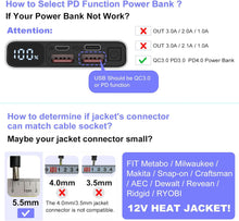 Charger l&#39;image dans la galerie, Smarkey Heated Jacket Step-up Magic Adapter Cable Compatible with 12V Metabo, M12, Milwaukee, Dewalt, Makita, Snap-on, Revean, Craftsman, AEG Heated Gear