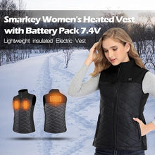 Charger l&#39;image dans la galerie, Smarkey Women&#39;s Battery Heated Jacket with 1pc 5000mah and Charger