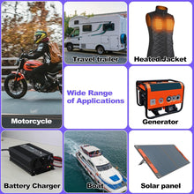 将图片加载到图库查看器，Smarkey Heated Jacket Adapter Cable for Motorcycle Snowmobiles, Heated Gear Battery Connector Cable Compatible with Harley Davidson Heated Apparel, Heated Garments, Heated Vest (SAE to DC Male)