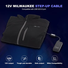 将图片加载到图库查看器，Smarkey Heated Jacket Adapter Charger TypeC Voltage Step-Up Cable 5V step-up 12V for Milwaukee, M12, Dewalt, Makita, Snap-on, Metabo, Craftsman, AEG (Only Support PD Power Bank)