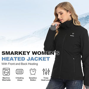 Smarkey Women Heated Jacket With 1pc 4400mAh Battery And Charger For Winter Outdoor Wear