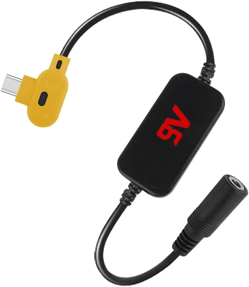 Smarkey 9V Heated Jacket Battery Step-Up Adapter Charger Cable, Type-C to DC Compatible with ORORO and Venustas - Battery Heated Jacket