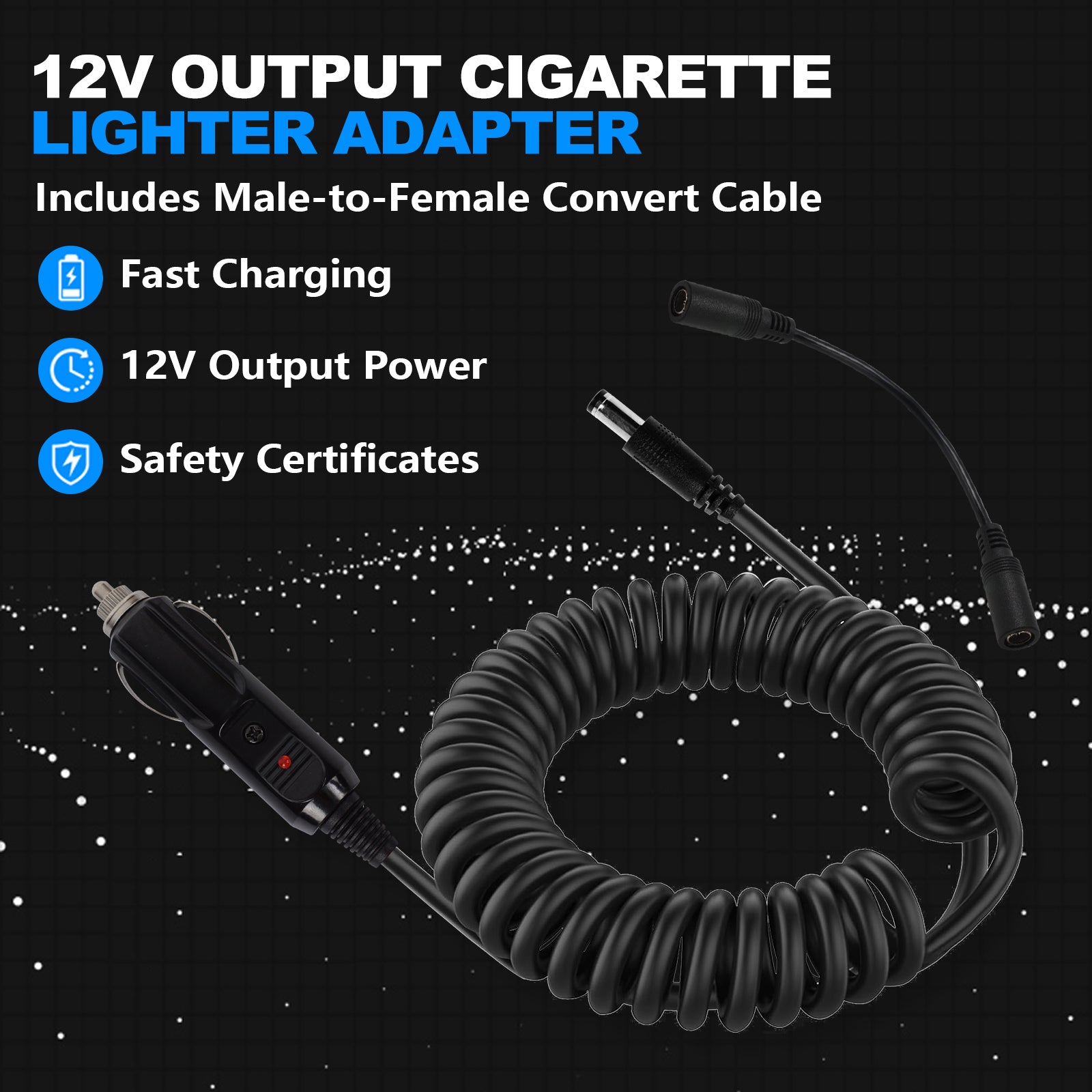 Smarkey 12v Heated Jacket Adapter Charger Liner Plug for Milwaukee, Dewalt, Revean, Snap-on, Metabo, Craftsman, AEG, Harley Davidson (Heavy Duty)