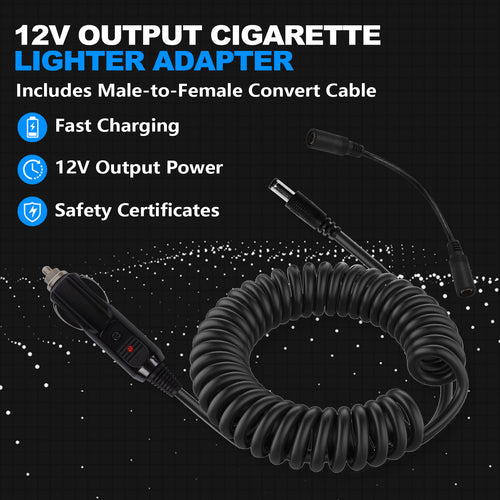 Smarkey 12v Heated Jacket Adapter Charger Liner Plug for Milwaukee, Dewalt, Revean, Snap-on, Metabo, Craftsman, AEG, Harley Davidson (Heavy Duty)