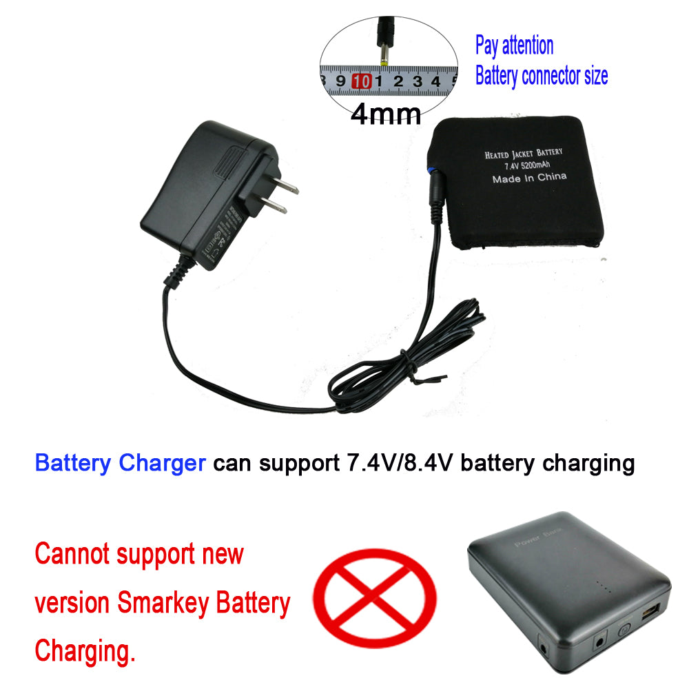 Smarkey 8.4v Heated Jacket Battery Adapter Charger for Heated Jacket, Heated Vest, Heated Hoodie - Battery Heated Jacket