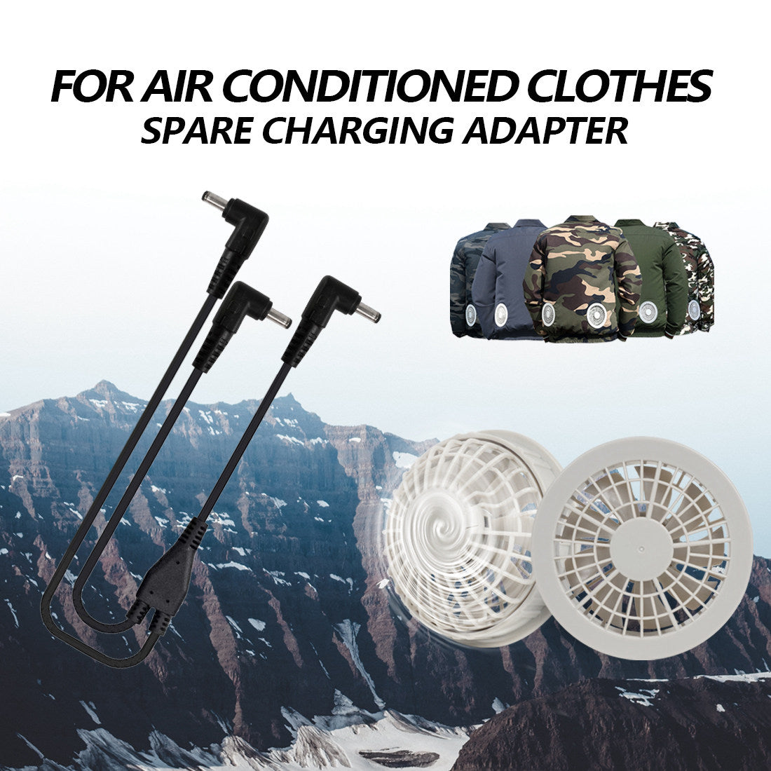 DC cable connector between fan and power bank