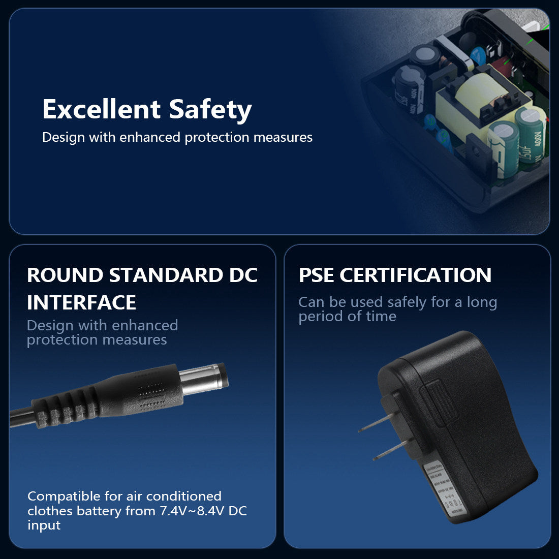 Cooling Fan Jacket Power Bank AC Adapter