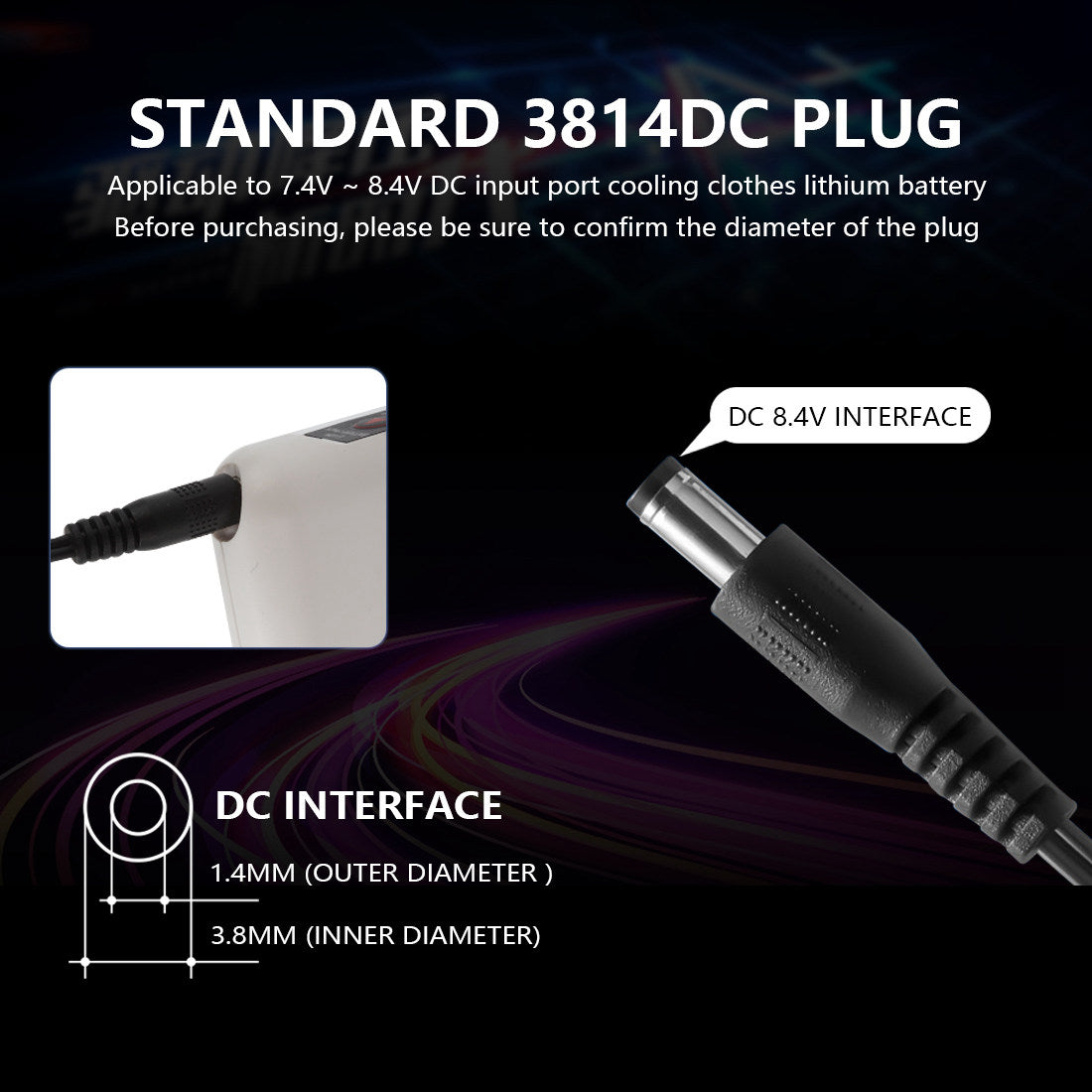 Cooling Fan Jacket Power Bank AC Adapter